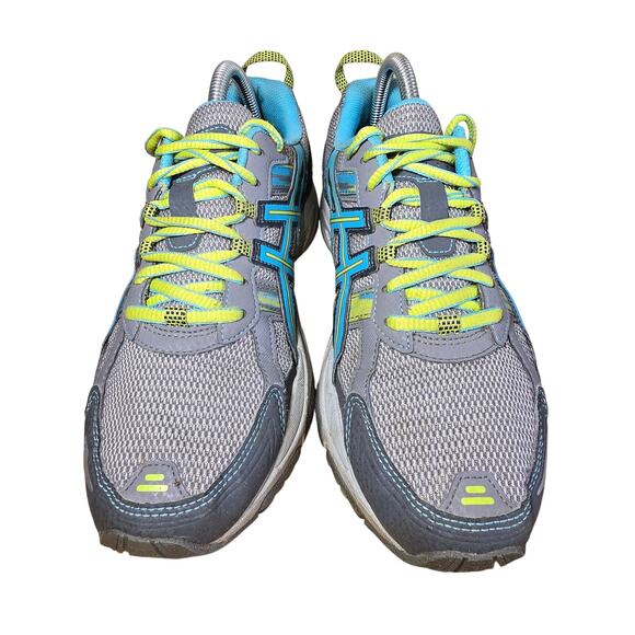 Asics Women's GEL-Venture 5 Trail Running Shoe Silver Blue Yellow Size 9 - Picture 4 of 7